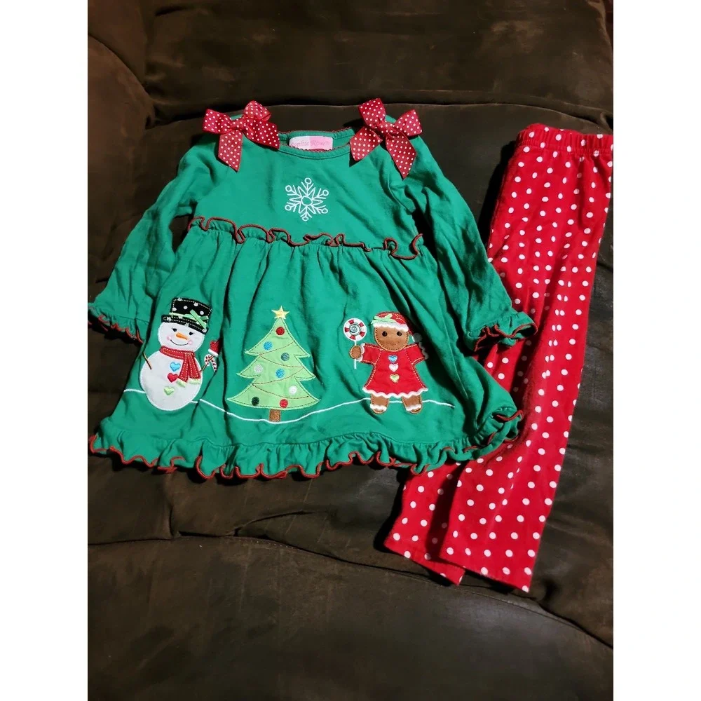 Sophie rose Christmas holiday gingerbread snowman‎ tree size 24 months dress